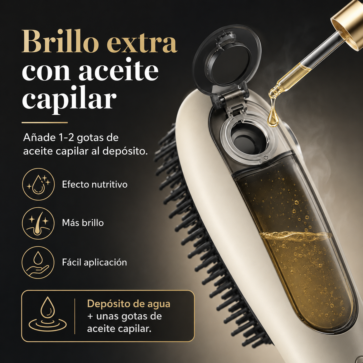Cepillo Alisador Inalámbrico con Vapor – Cabello Liso, Brillante y Sin Encrespamiento