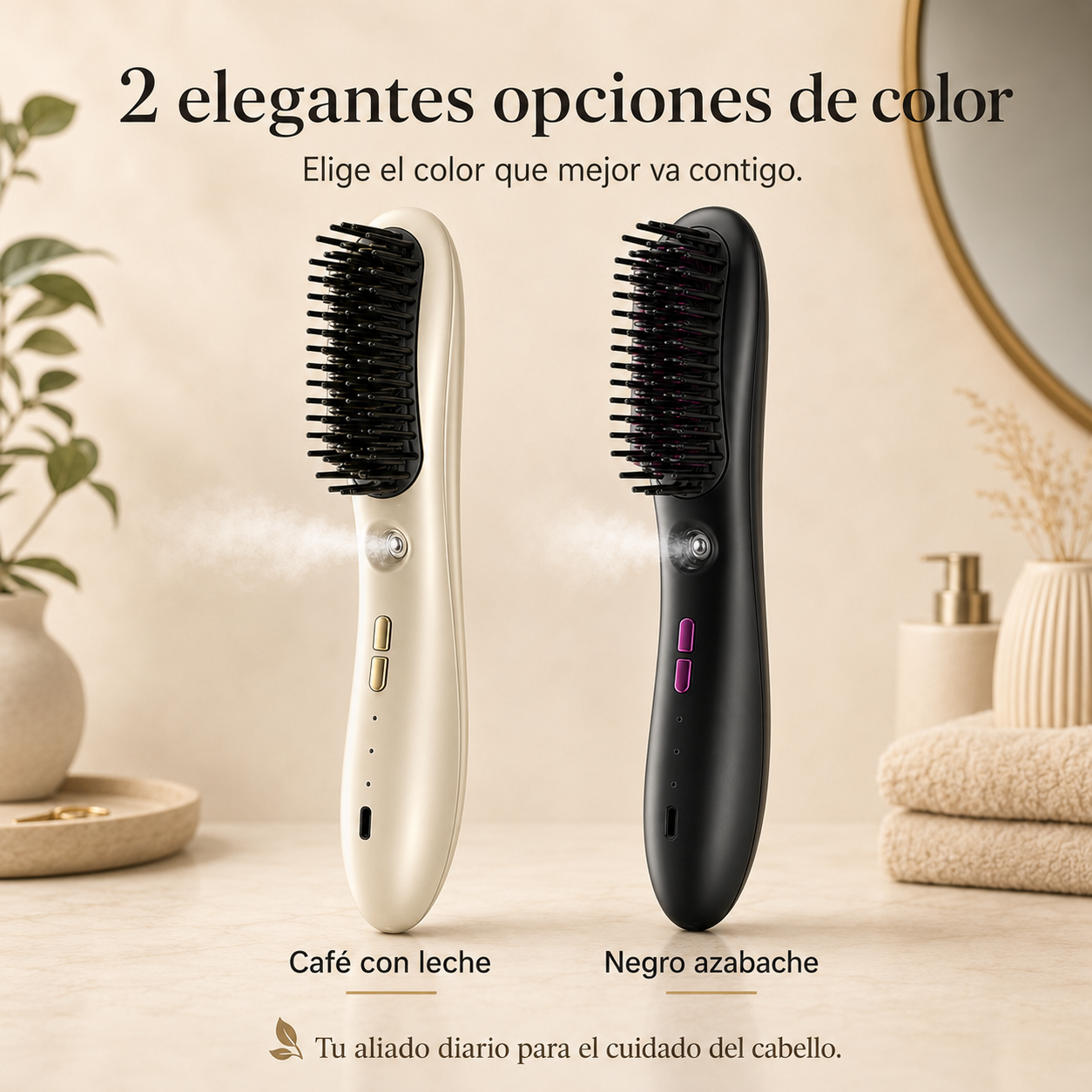 Cepillo Alisador Inalámbrico con Vapor – Cabello Liso, Brillante y Sin Encrespamiento